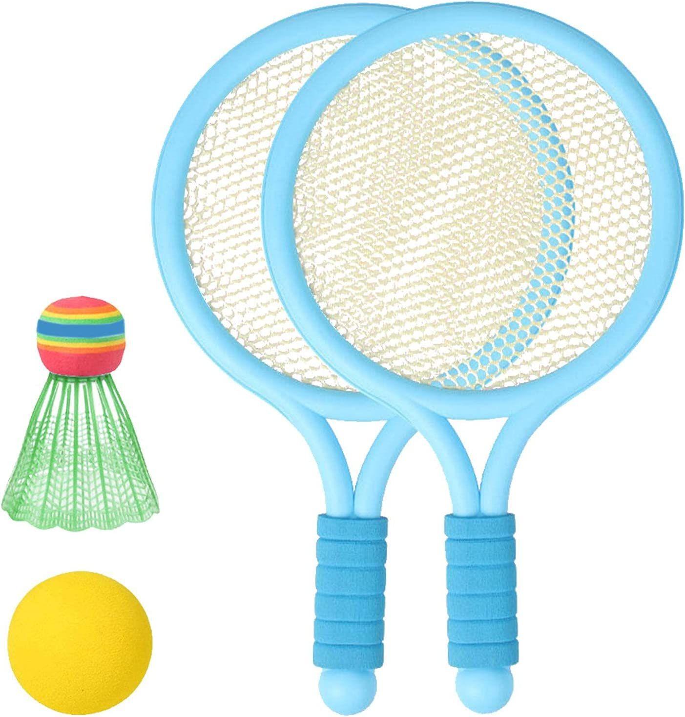 Raquette De Tennis Drôle Avec 2 Balles Colorées Pour Enfants