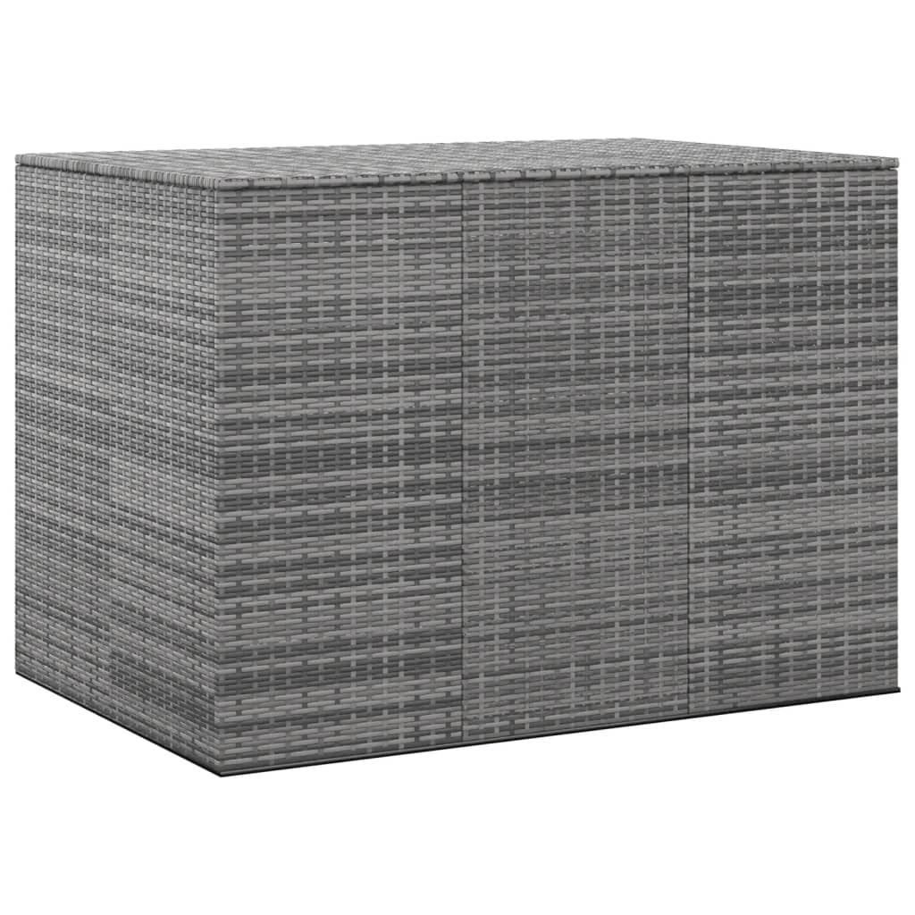 Vidaxl Boîte À Coussins De Jardin Résine Tressée 145x100x103 Cm Gris