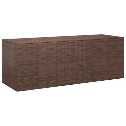 Vidaxl Boîte À Coussins Jardin Résine Tressée 291x100,5x104 Cm Marron