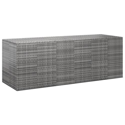 Vidaxl Boîte À Coussins De Jardin Résine Tressée 291x100,5x104 Cm Gris