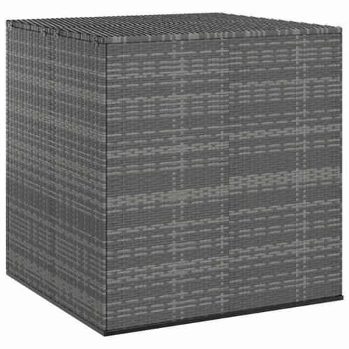 Vidaxl Boîte À Coussins De Jardin Résine Tressée 100x97,5x104 Cm Gris