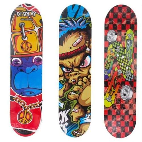 Trade Shop - Skateboard Skate En Bois 60x15 Jeu Enfants Garçons Fun Couleurs Différentes