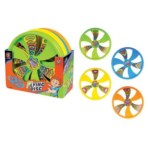 Trade Shop - Frisbee 30cm Motif Imprime Disque Jeux Sports Enfants 4 Couleurs Ass. 6563027