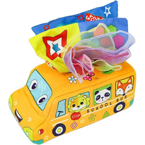 Boîte à mouchoirs magique jouet pour bébé # Magic Tissue Box Play Foulards # Jouets sensoriels froissés pour tout-petits avec 8 écharpes de jeu, jouet apaisant pour nouveau-nés et tout-petits