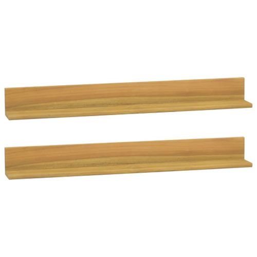 Vidaxl Étagères Murales 2 Pcs 90x10x10 Cm Bois De Teck Massif
