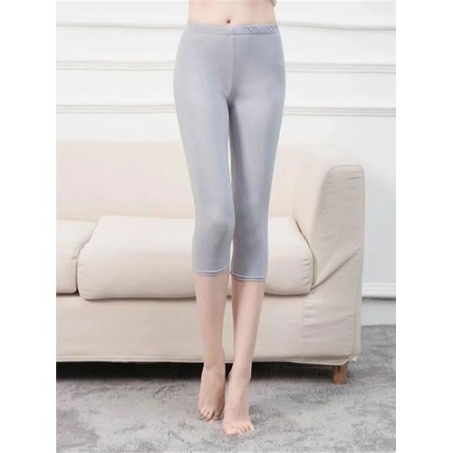Hakci-Leggings Courts En Polyester Pour Femme,Capris,Jegging,Pantalon Court,Mi-Mollet,Élastique,Monochromatique,Noir,Fitness,Été,Toxique
