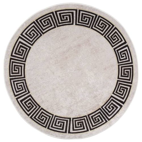 Vidaxl Tapis Lavable Antid¿¿Rapant ¿Õ120 Cm Beige Clair