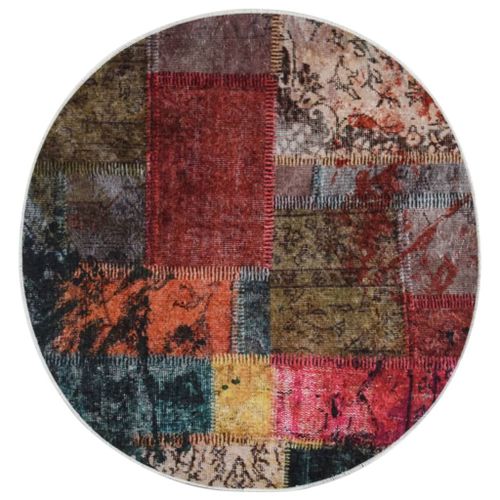 Vidaxl Tapis Lavable Antidérapant Patchwork ?120 Cm Multicolore