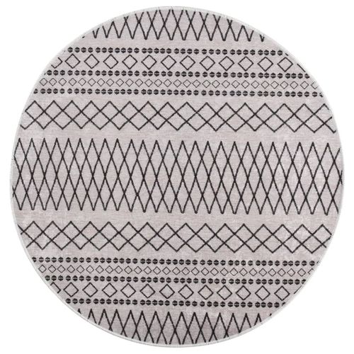 Vidaxl Tapis Lavable Antid¿¿Rapant ¿Õ120 Cm Noir Et Blanc