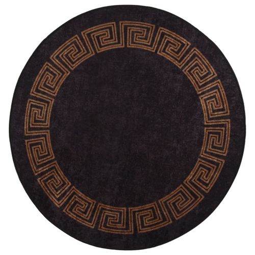 Vidaxl Tapis Lavable Antidérapant ?120 Cm Noir Et Doré