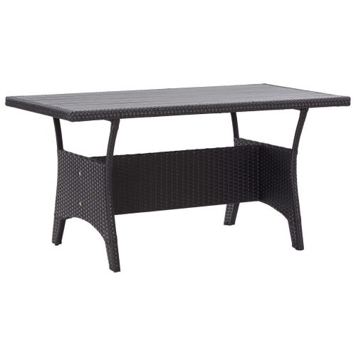 Vidaxl Table De Jardin Noir 120x70x66 Cm Résine Tressée