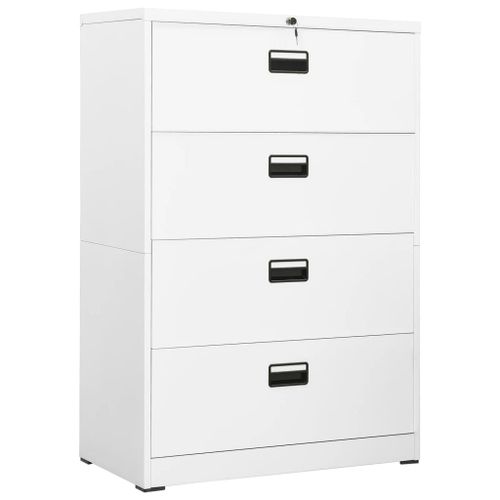 Vidaxl Classeur Blanc 90x46x134 Cm Acier