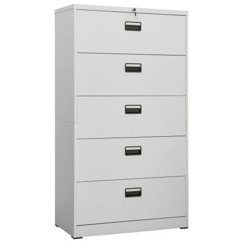 Vidaxl Classeur Gris Clair 90x46x164 Cm Acier