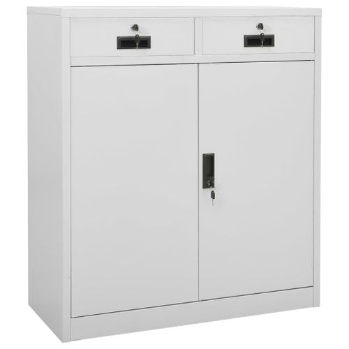 Vidaxl Armoire De Bureau Gris Clair 90x40x102 Cm Acier