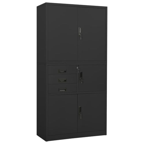 Vidaxl Armoire De Bureau Anthracite 90x40x180 Cm Acier