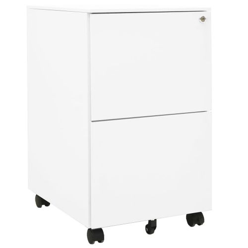 Vidaxl Classeur Mobile Blanc 39x45x67 Cm Acier
