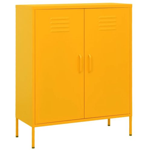 Vidaxl Armoire De Rangement Jaune Moutarde 80x35x101,5 Cm Acier