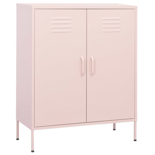 Vidaxl Armoire De Rangement Rose 80x35x101,5 Cm Acier