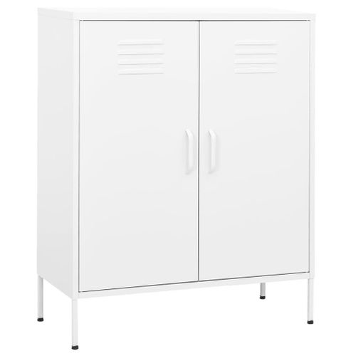 Vidaxl Armoire De Rangement Blanc 80x35x101,5 Cm Acier