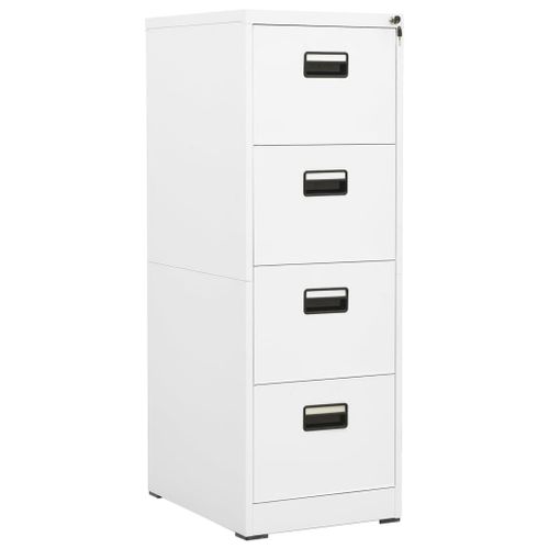 Vidaxl Classeur Blanc 46x62x133 Cm Acier