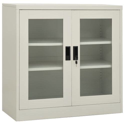 Vidaxl Armoire De Bureau Gris Clair 90x40x90 Cm Acier