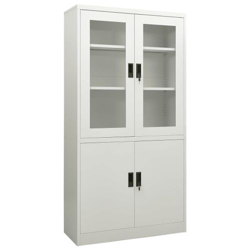 Vidaxl Armoire De Bureau Gris Clair 90x40x180 Cm Acier