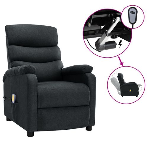 Vidaxl Fauteuil Inclinable Électrique De Massage Gris Foncé Tissu