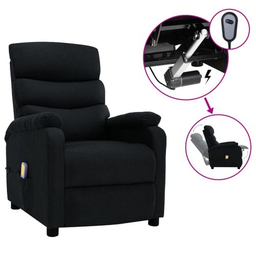 Vidaxl Fauteuil Inclinable Électrique De Massage Noir Tissu