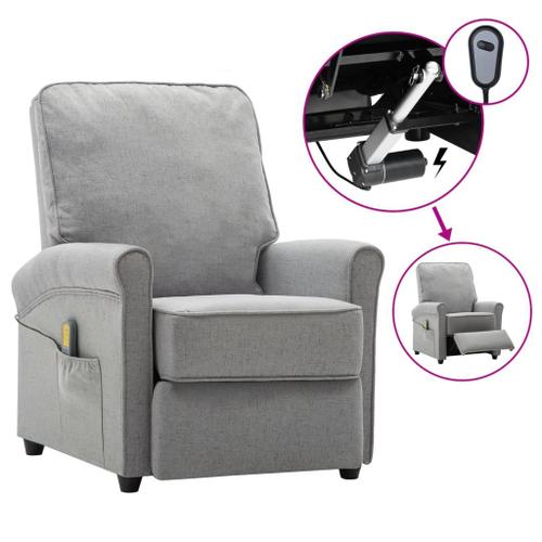 Vidaxl Fauteuil Électrique De Massage Gris Clair Tissu