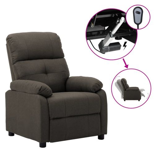 Vidaxl Fauteuil Inclinable Électrique Taupe Tissu
