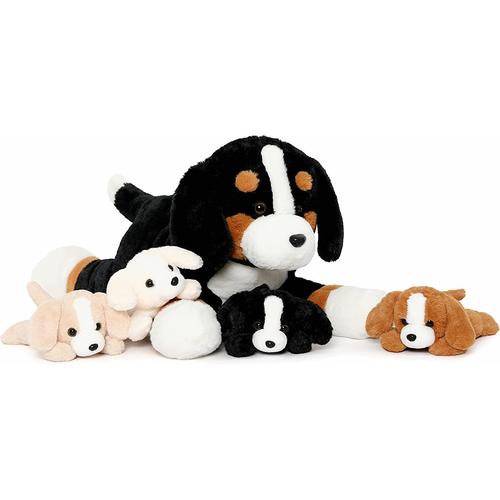 Peluche chien avec bebe dans le clearance ventre