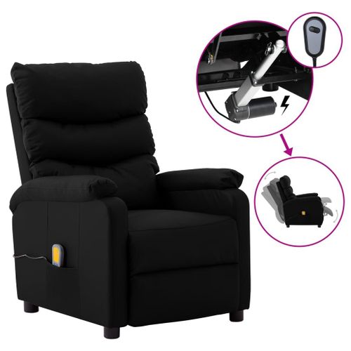 Vidaxl Fauteuil Inclinable Électrique De Massage Noir Similicuir