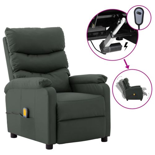 Vidaxl Fauteuil Inclinable Électrique De Massage Gris Similicuir