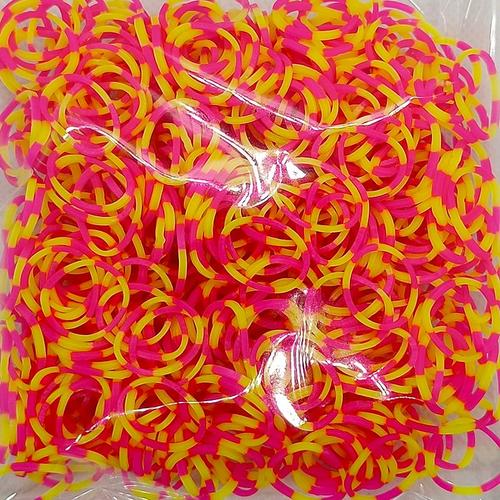 Rose Jaune - 300 Pièces - Bracelets En Caoutchouc Transparent En Silicone Pour Les Cheveux, Fait À La Main, Lumineux, Veilleuse, Bricolage, Nouveauté