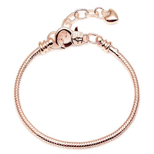 Or Rose - 18cm - Bracelets En Chaîne Serpent De Haute Qualité, Accessoire Original, Avec Perles, Type Bijoux À Faire Soi Même, À La Mode, Pour Femme Et Fille, Fin, Livraison Directe