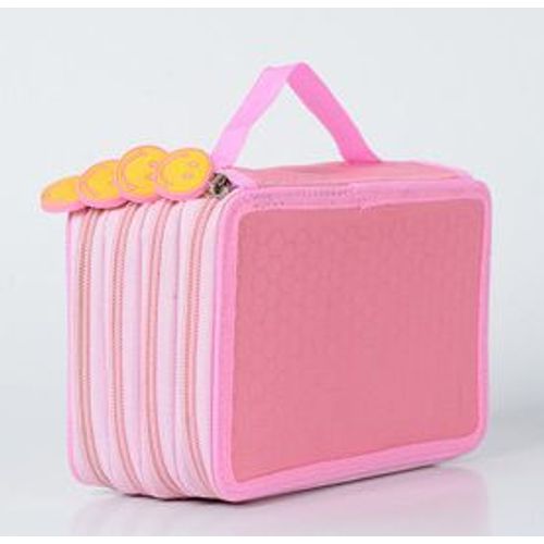 Trousse À Crayons À Quatre Étages,Sac De Grande Capacité 72 Trous,Jolie Boîte Kawaii,Papeterie Coréenne Et Japonaise,Fournitures Scolaires D'art - Type Pink Smile-72