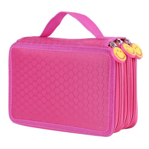 Trousse À Crayons À Quatre Étages,Sac De Grande Capacité 72 Trous,Jolie Boîte Kawaii,Papeterie Coréenne Et Japonaise,Fournitures Scolaires D'art - Type Rose Red Smile-52