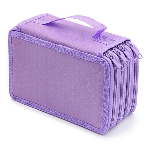 Trousse À Crayons À Quatre Étages,Sac De Grande Capacité 72 Trous,Jolie Boîte Kawaii,Papeterie Coréenne Et Japonaise,Fournitures Scolaires D'art - Type Purple-72