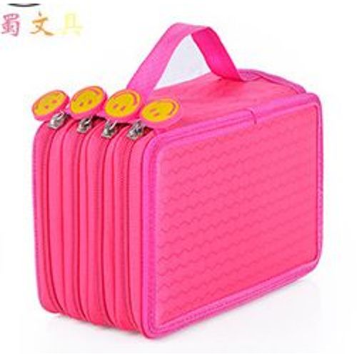 Trousse À Crayons À Quatre Étages,Sac De Grande Capacité 72 Trous,Jolie Boîte Kawaii,Papeterie Coréenne Et Japonaise,Fournitures Scolaires D'art - Type Rose Red Smile-72