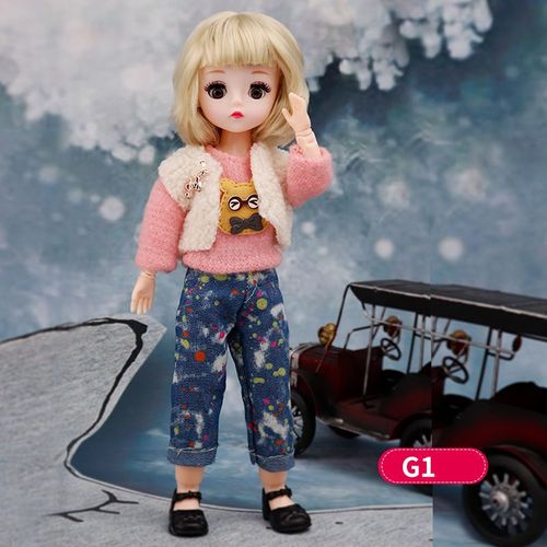 Poupées articulées mobiles Bjd de 12 pouces, avec de beaux vêtements et lunettes en métal, à habiller, cadeau pour fille, nouvelle collection