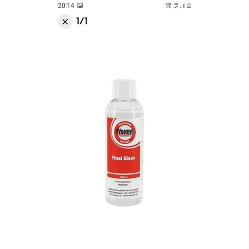 Deperlant  waxoyl 100 plus final plus pour traitement  des parebrises