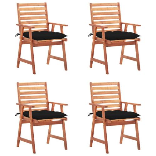 Vidaxl Chaises À Dîner D'extérieur 4 Pcs Avec Coussins Acacia Massif