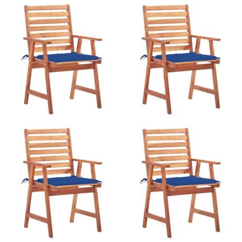 Vidaxl Chaises À Dîner D'extérieur 4 Pcs Avec Coussins Acacia Massif