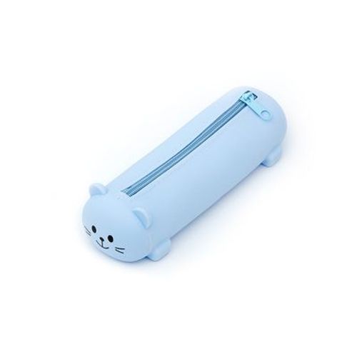 Étui À Crayons En Silicone Ours Mignon Pour Enfants,Conteneur De Stylo Rétractable Souple,Porte-Règle Créatif,Boîte De Rangement,Cadeaux Pour Enfants,Sac De Ins - Type Bleu