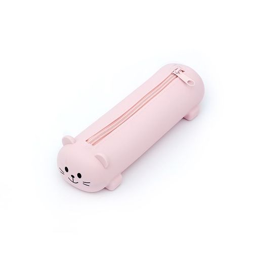 Étui À Crayons En Silicone Ours Mignon Pour Enfants,Conteneur De Stylo Rétractable Souple,Porte-Règle Créatif,Boîte De Rangement,Cadeaux Pour Enfants,Sac De Ins - Type Pâle Rose