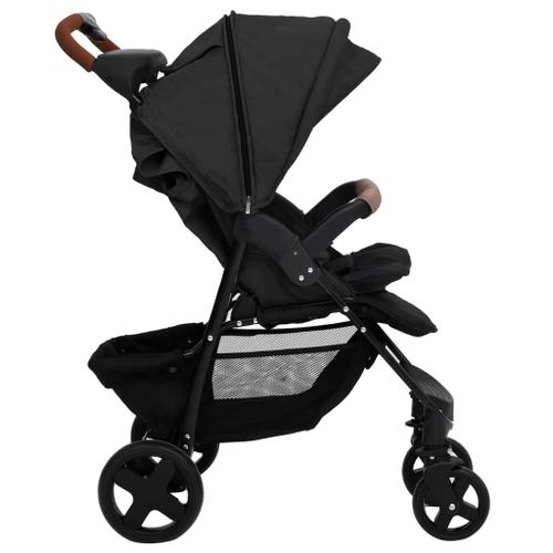 VIDAXL Poussette pour bebe 3-en-1 Anthracite et noir Acier pas cher 