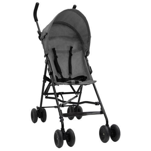 Vidaxl Poussette B¿¿B¿¿ Gris Clair Et Noir Acier
