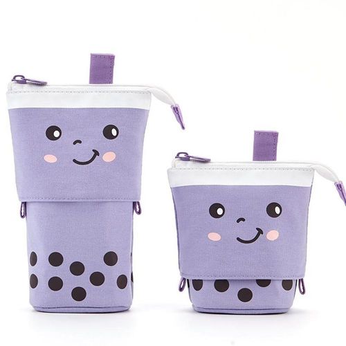 Trousse À Crayons Rétractable Portable Pour Enfants,Sac À Stylos Kawaii,Étui En Toile,Fournitures Scolaires,Cadeau Mignon,Ours Chat,Mouton,1pc - Type 01-Purple