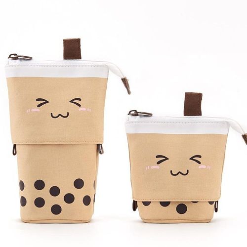 Trousse À Crayons Rétractable Portable Pour Enfants,Sac À Stylos Kawaii,Étui En Toile,Fournitures Scolaires,Cadeau Mignon,Ours Chat,Mouton,1pc - Type 01-Brown