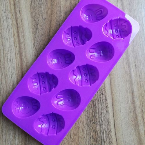 Moule À 10 Cavités En Silicone H55a, Forme De Lapin, Oeuf De Pâques, Gâteau Aux Bonbons, Chocolat, Plateau
